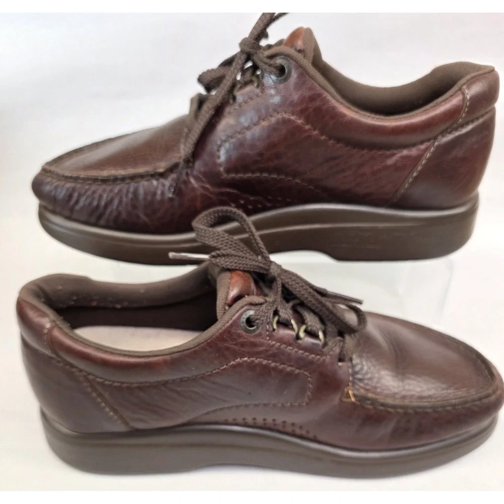 SAS Bout Time (7.5 M) Shoes Mens Burgundy Leather USA Walking Sneakers